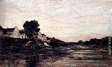 Village Au Bord De L'Oise by Charles-Francois Daubigny